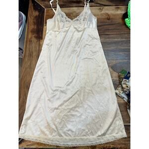 Vintage Sears Women's White Charmode Average Length Lingerie Slip Dress Size 34